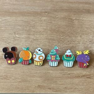 Authentic Disney 2025 Character Cupcake Pin Set - Wave B - Complete with Chaser